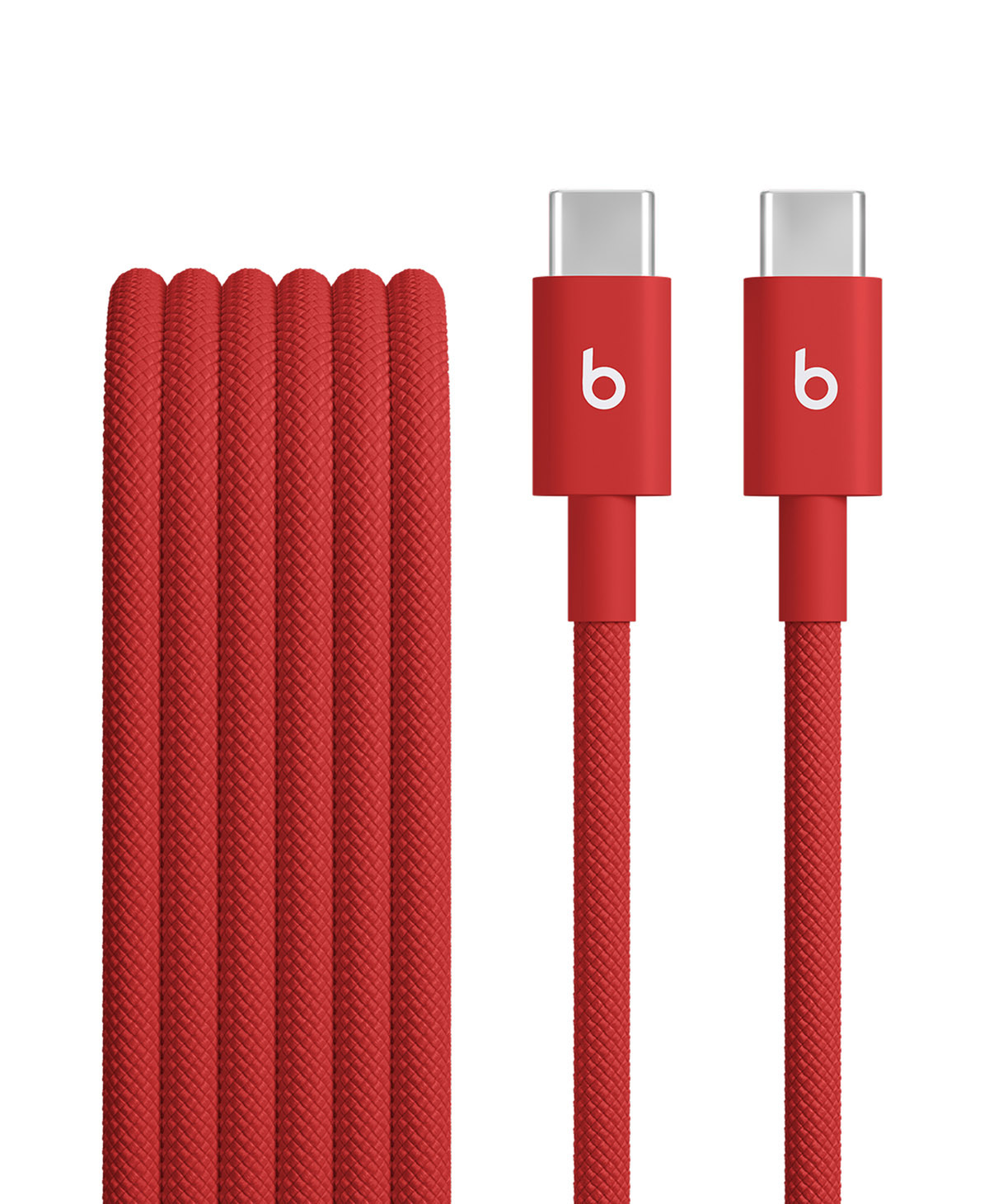 劲速红 Beats USB-C 转 USB-C 编织连接线的特写