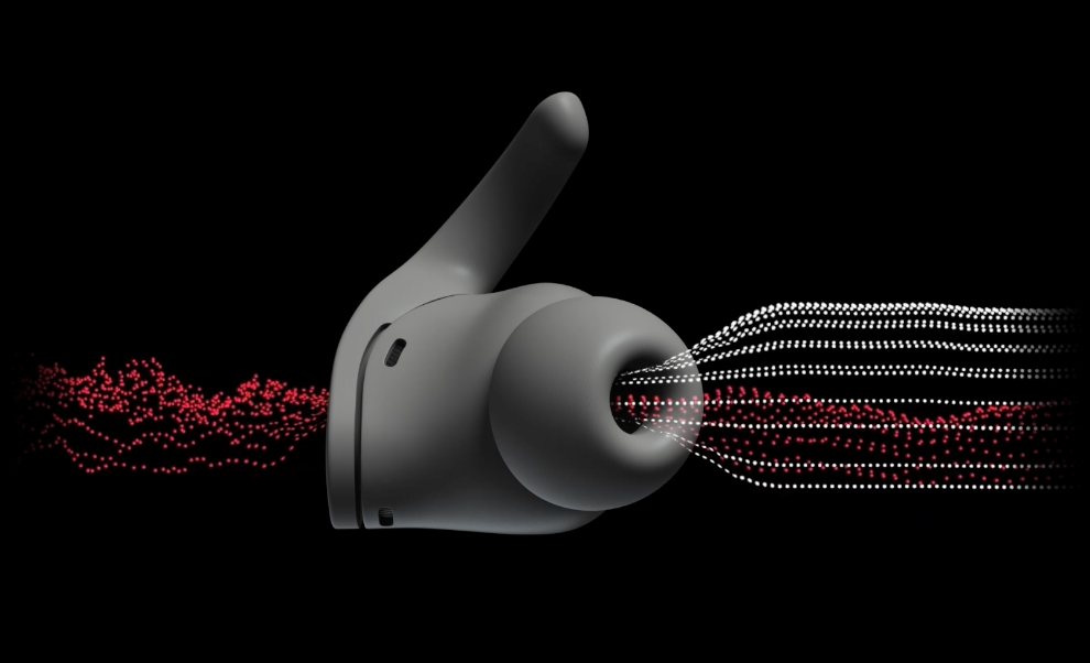 演示通透模式的 Beats Fit Pro 耳塞图案